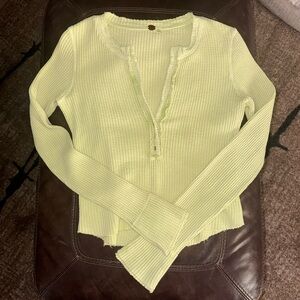 Green waffle knit